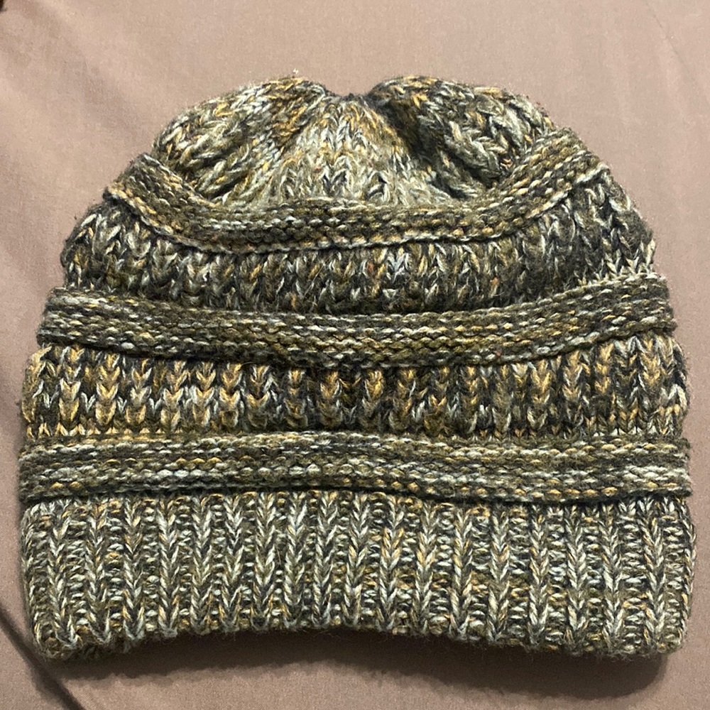 Blue knitted beanie